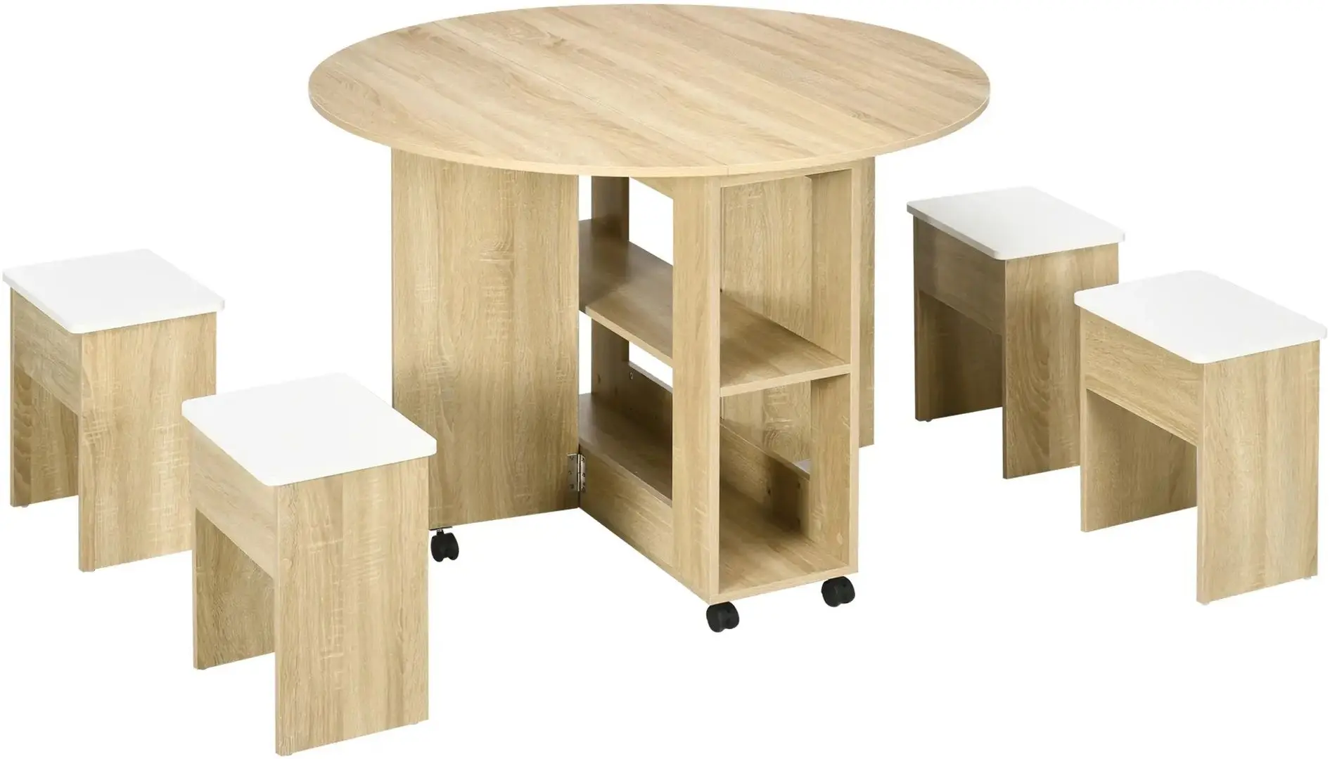 Обеденный набор Homcom 835-927V00AK 110 cm 1+4 (Oak)