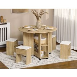 Обеденный набор Homcom 835-927V00AK 110 cm 1+4 (Oak) Thumb