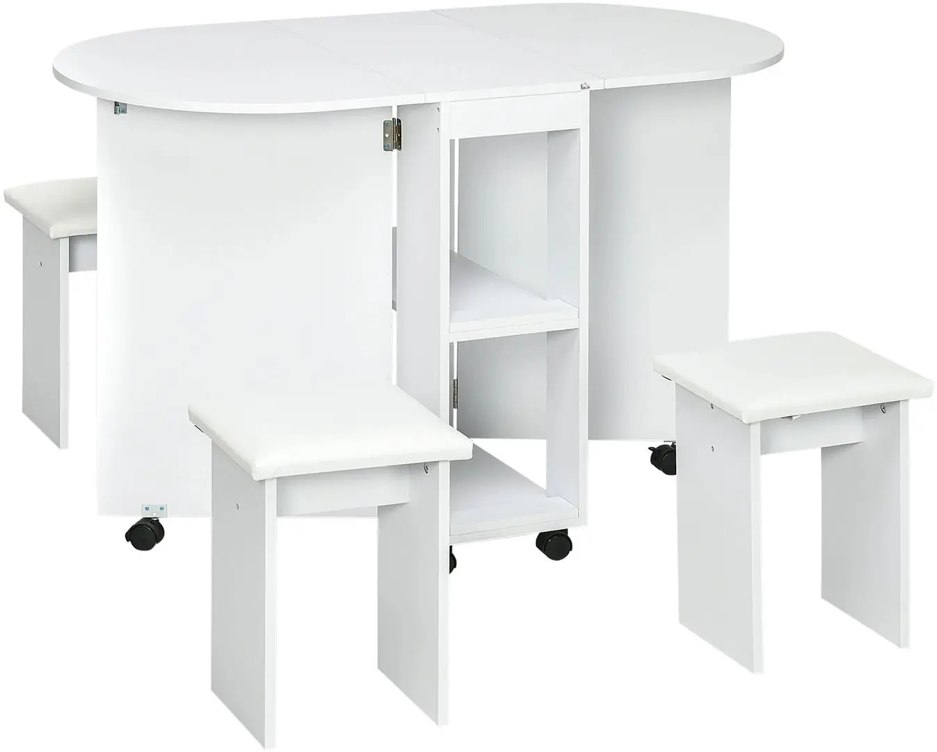 Set masa scaune Homcom 835-955V00WT 125 cm 1+4 (White) - 2