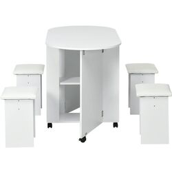 Set masa scaune Homcom 835-955V00WT 125 cm 1+4 (White) Thumb