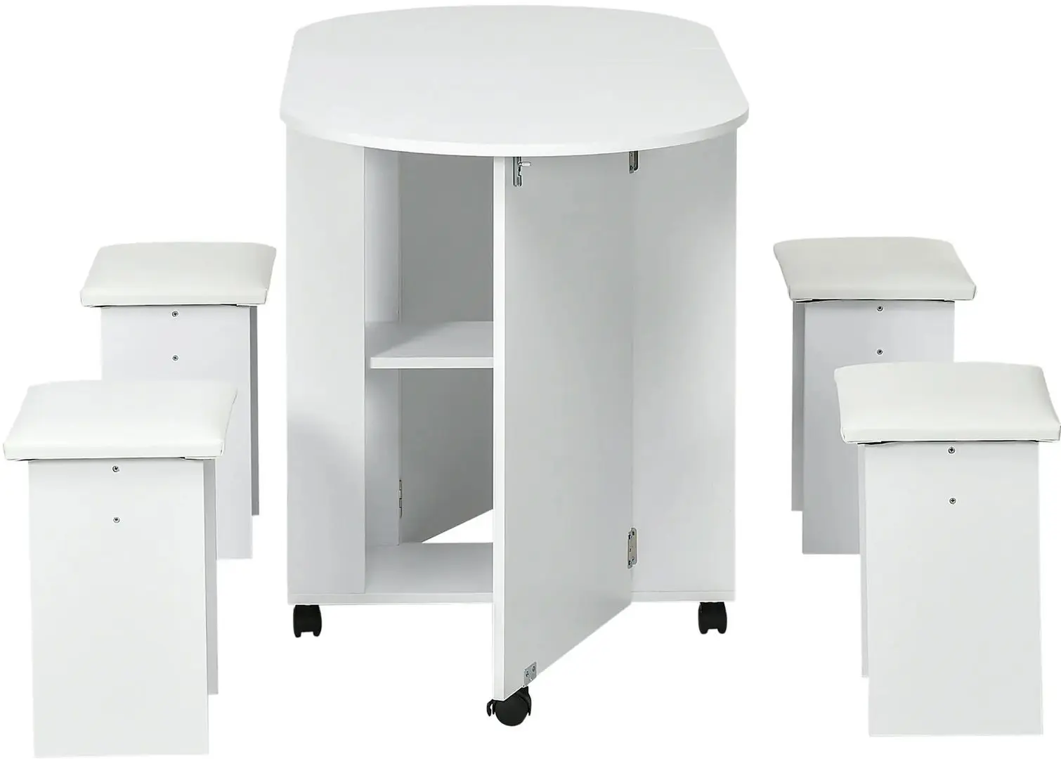 Set masa scaune Homcom 835-955V00WT 125 cm 1+4 (White) - 3