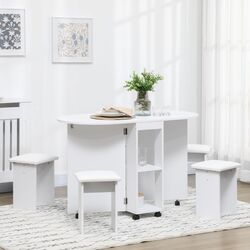Set masa scaune Homcom 835-955V00WT 125 cm 1+4 (White)