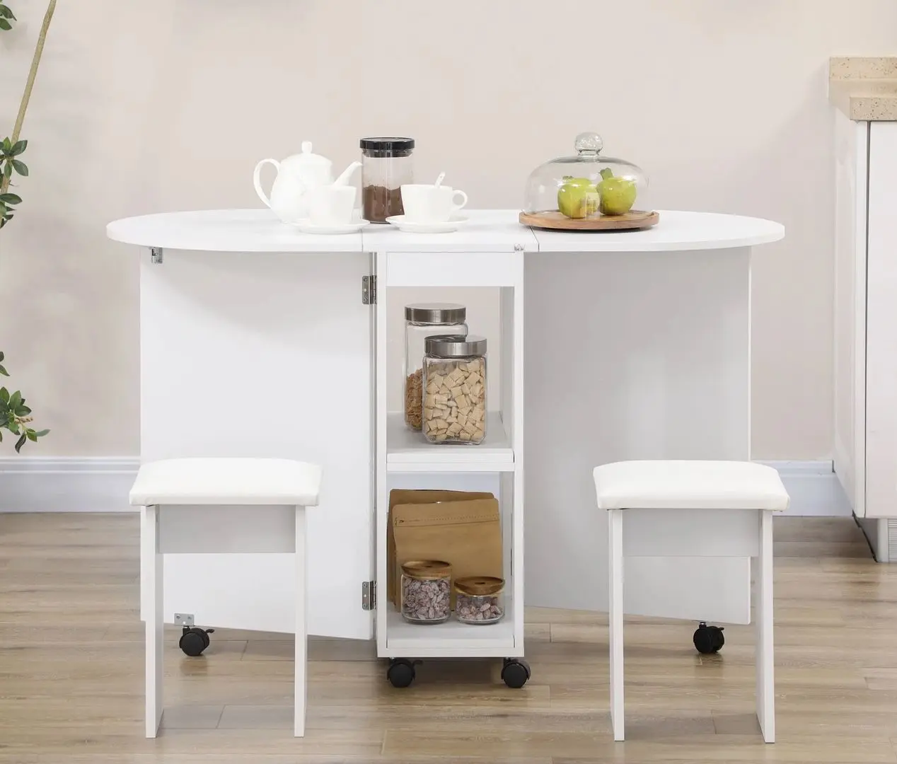 Set masa scaune Homcom 835-955V00WT 125 cm 1+4 (White) - 5