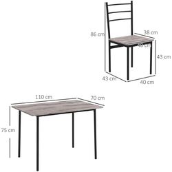 Set masa scaune Homcom 83A-051V80LR 110 cm 1+4 (Brown/Black) Thumb