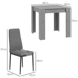Обеденный набор Homcom 83A-079V80GY 80x76 cm 1+2 (Grey/Black) Thumb