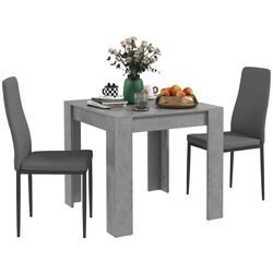 Обеденный набор Homcom 83A-079V80GY 80x76 cm 1+2 (Grey/Black) Thumb