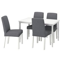 Set masa scaune Ikea Danderyd/Bergmund/Gunnared 130cm 1+4 (Alb/Gri mediu) Thumb