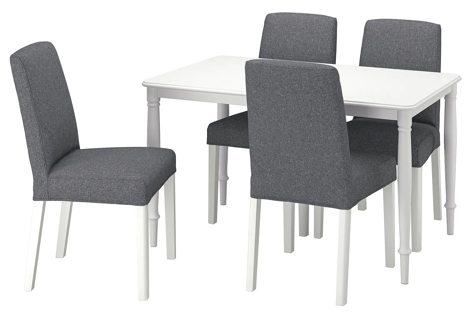 Set masa scaune Ikea Danderyd/Bergmund/Gunnared 130cm 1+4 (Alb/Gri mediu)