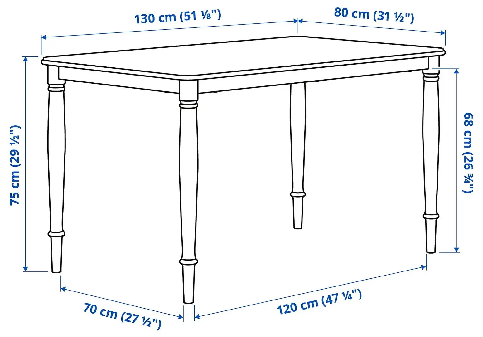 Set masa scaune Ikea Danderyd/Bergmund/Gunnared 130cm 1+4 (Alb/Gri mediu)