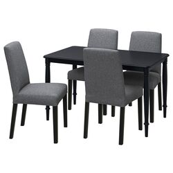 Set masa scaune Ikea Danderyd/Bergmund/Gunnared 130cm 1+4 (Negru/Gri mediu) Thumb