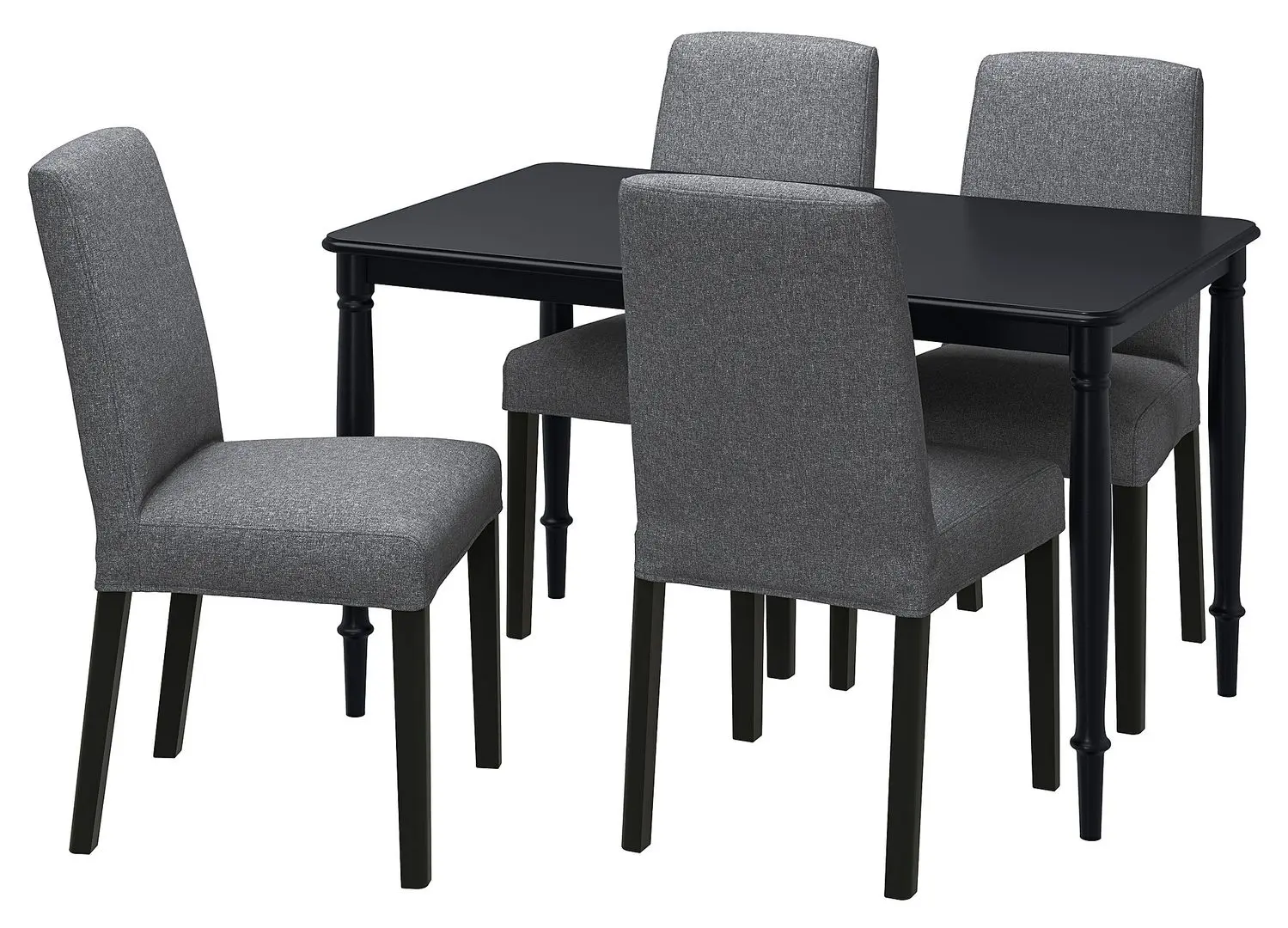 Set masa scaune Ikea Danderyd/Bergmund/Gunnared 130cm 1+4 (Negru/Gri mediu) - 2