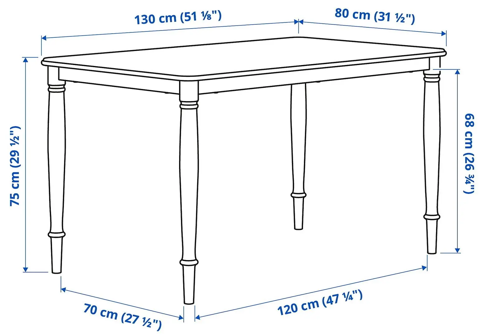 Set masa scaune Ikea Danderyd/Bergmund/Gunnared 130cm 1+4 (Negru/Gri mediu) - 5