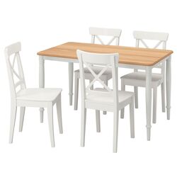 Set masa scaune Ikea Danderyd/Ingolf 130x80cm 1+4 (Furnir stejar/Alb) Thumb