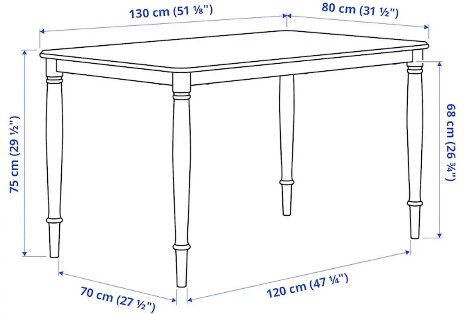 Set masa scaune Ikea Danderyd/Ingolf 130x80cm 1+4 (Furnir stejar/Alb) - 6