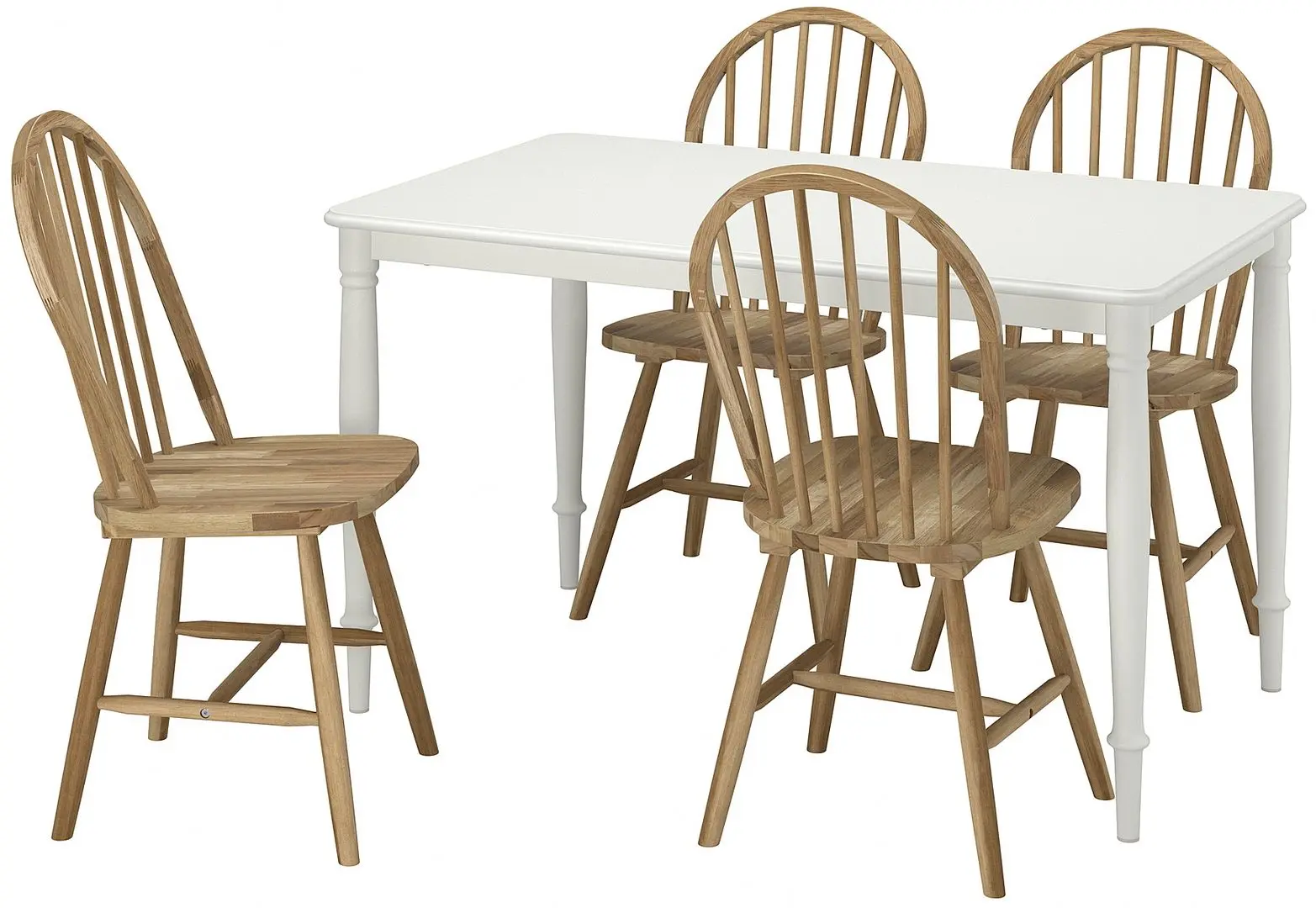 Set de sufragerie Ikea Danderyd/Skogsta 130cm 1+4 (Alb/Acacia) - 2