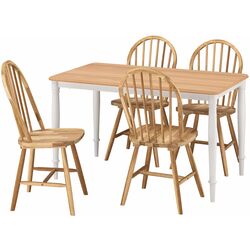 Set masa scaune Ikea Danderyd/Skogsta 130cm 1+4 (Furnir stejar/Alb/Acacia) Thumb