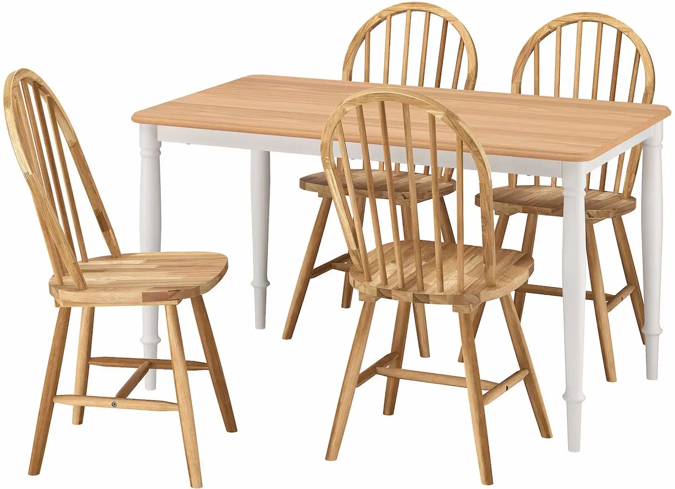 Set masa scaune Ikea Danderyd/Skogsta 130cm 1+4 (Furnir stejar/Alb/Acacia)