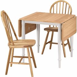 Set masa scaune Ikea Danderyd/Skogsta 74x134/80cm 1+2 (Furnir Stejar/Alb/Acacia) Thumb