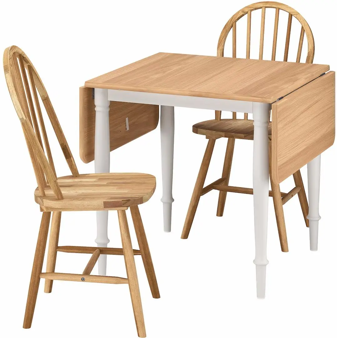 Set masa scaune Ikea Danderyd/Skogsta 74x134/80cm 1+2 (Furnir Stejar/Alb/Acacia)