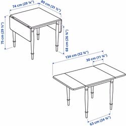 Set masa scaune Ikea Danderyd/Skogsta 74x134/80cm 1+2 (Furnir Stejar/Alb/Acacia) Thumb