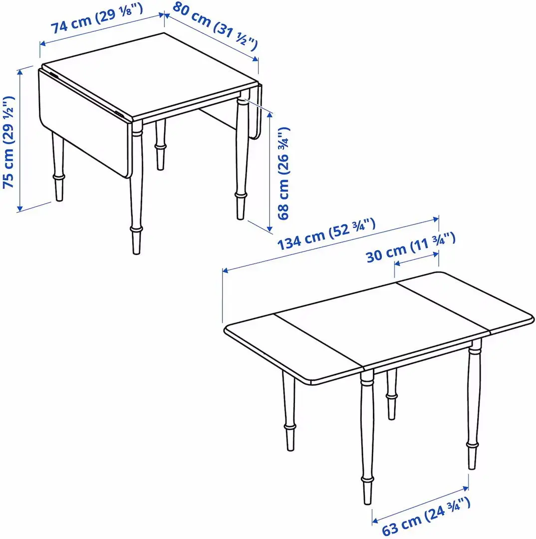 Set masa scaune Ikea Danderyd/Skogsta 74x134/80cm 1+2 (Furnir Stejar/Alb/Acacia)