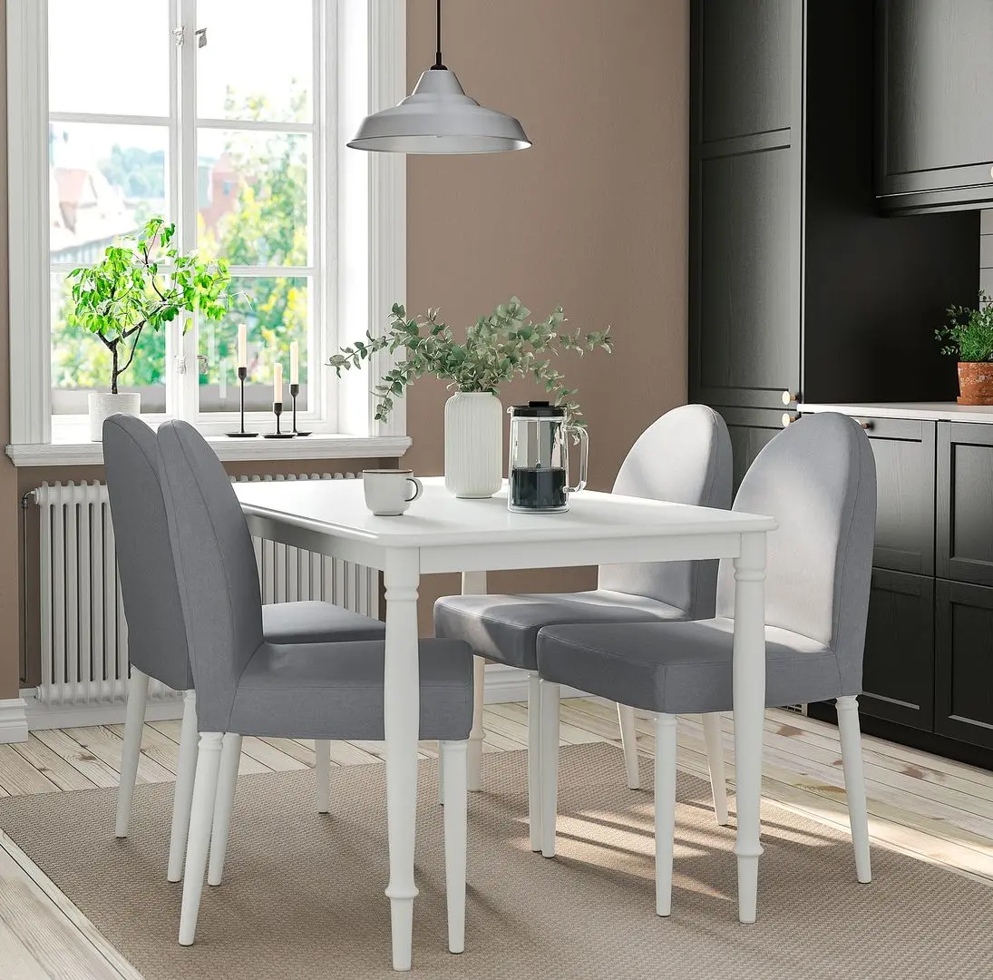 Set de sufragerie Ikea Danderyd/Vissle 130cm 1+4 (Alb/Gri)