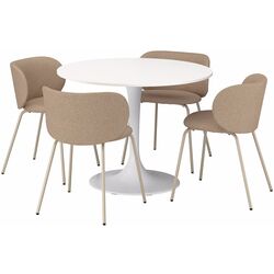 Set masa scaune Ikea Docksta/Krylbo/Tonerud 103cm 1+4 (Alb/Bej inchis) Thumb