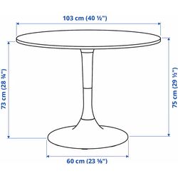 Set masa scaune Ikea Docksta/Krylbo/Tonerud 103cm 1+4 (Alb/Bej inchis) Thumb