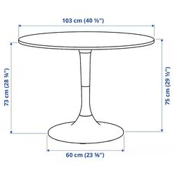 Set masa scaune Ikea Docksta/Lidas 103cm 1+4 (Alb/Crom) Thumb