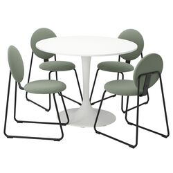 Set de sufragerie Ikea Docksta/Manhult 103cm Alb/Hakebo Gri-Verde (1+4) Thumb