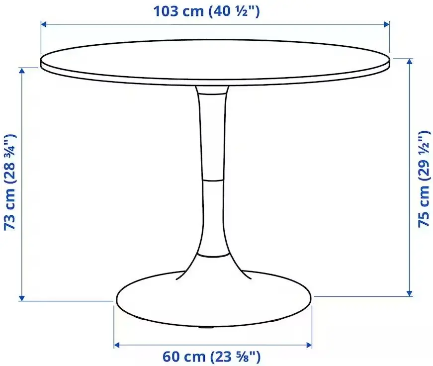 Set masa scaune Ikea Docksta/Odger 103cm Alb/Antracit (1+4) - 6