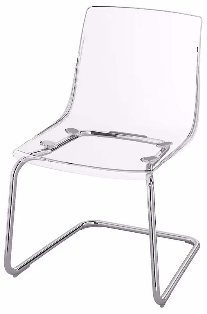 Обеденный набор Ikea Docksta/Tobias 103см 1+4 (Белый/Прозрачный/Хром)