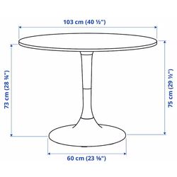Обеденный набор Ikea Docksta/Tobias 103см 1+4 (Белый/Прозрачный/Хром) Thumb
