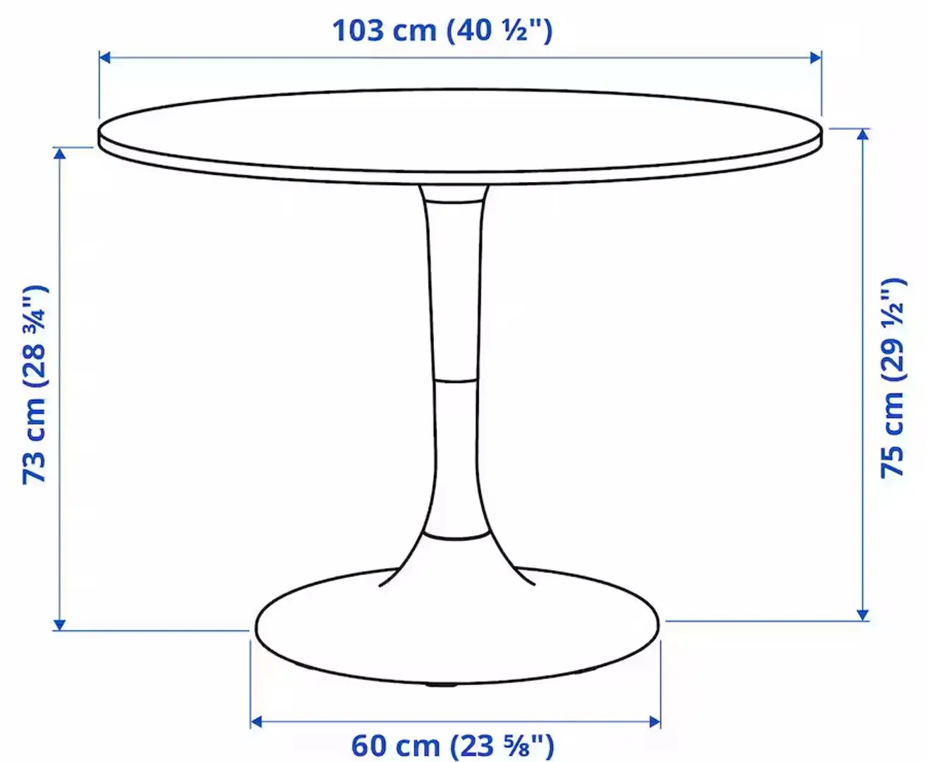 Обеденный набор Ikea Docksta/Tobias 103см 1+4 (Белый/Прозрачный/Хром)