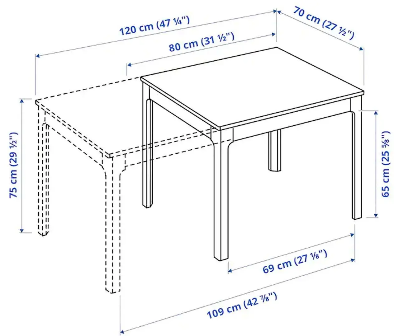 Set masa scaune Ikea Ekedalen/Orrsta 80/120cm 1+2 (Alb/Gri) - 8