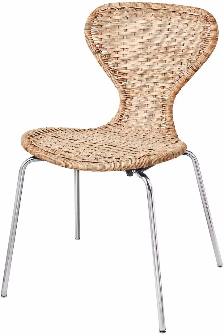 Set masa scaune Ikea Ekedalen/Alvsta 80/120cm 1+2 (Stejar/Ratan/Crom) - 4