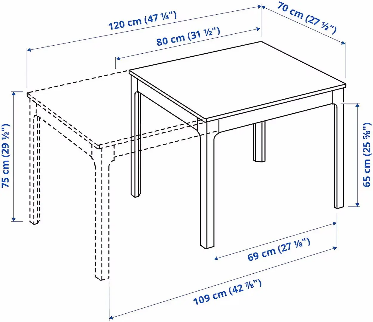 Set masa scaune Ikea Ekedalen/Alvsta 80/120cm 1+2 (Maro inchis/Ratan/Negru) - 7