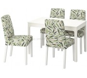 Set masa scaune Ikea Ekedalen/Bergmund/Fagelfors 120/180cm 1+4 (Alb/Multicolor)