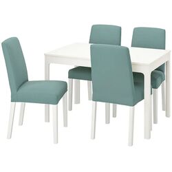 Set masa scaune Ikea Ekedalen/Bergmund 120x180 Alb/Ljungen Verde Deschis (1+4)