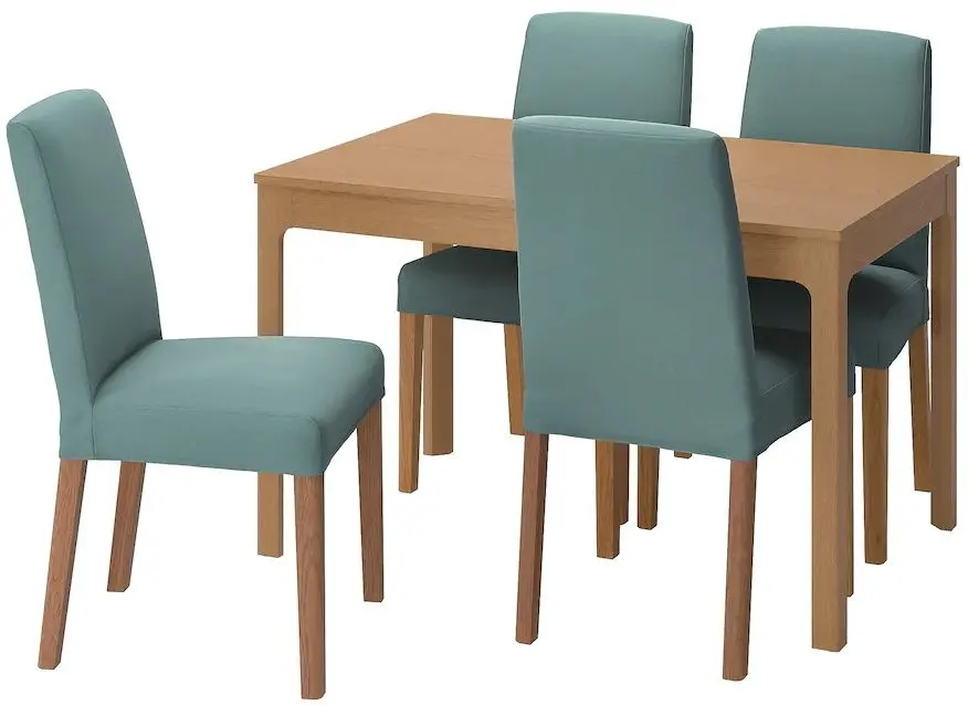 Обеденный набор Ikea Ekedalen/Bergmund 120x180 Дуб/Люнген Светло-Зеленый (1+4)