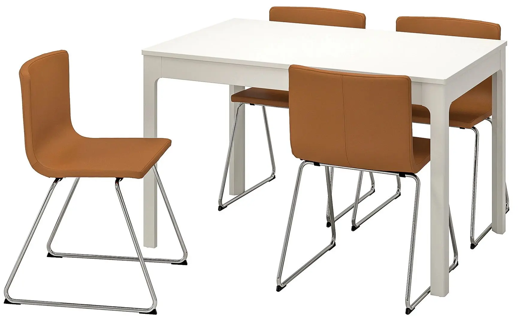 Set masa scaune Ikea Ekedalen/Bernhard 120x180 Alb/Mjuk Maro-auriu (1+4)