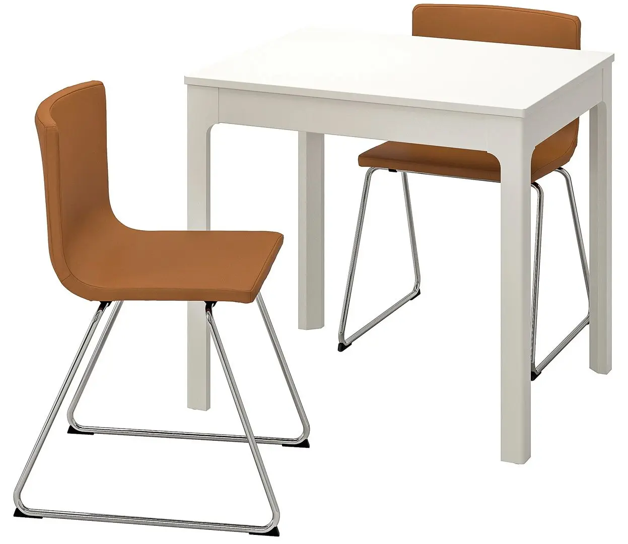 Set masa scaune Ikea Ekedalen/Bernhard 80x120 Alb/Mjuk Maro-auriu (1+2)