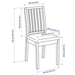 Set masa scaune Ikea Ekedalen/Orrsta 80/120cm 1+2 (Maro/Gri) Thumb