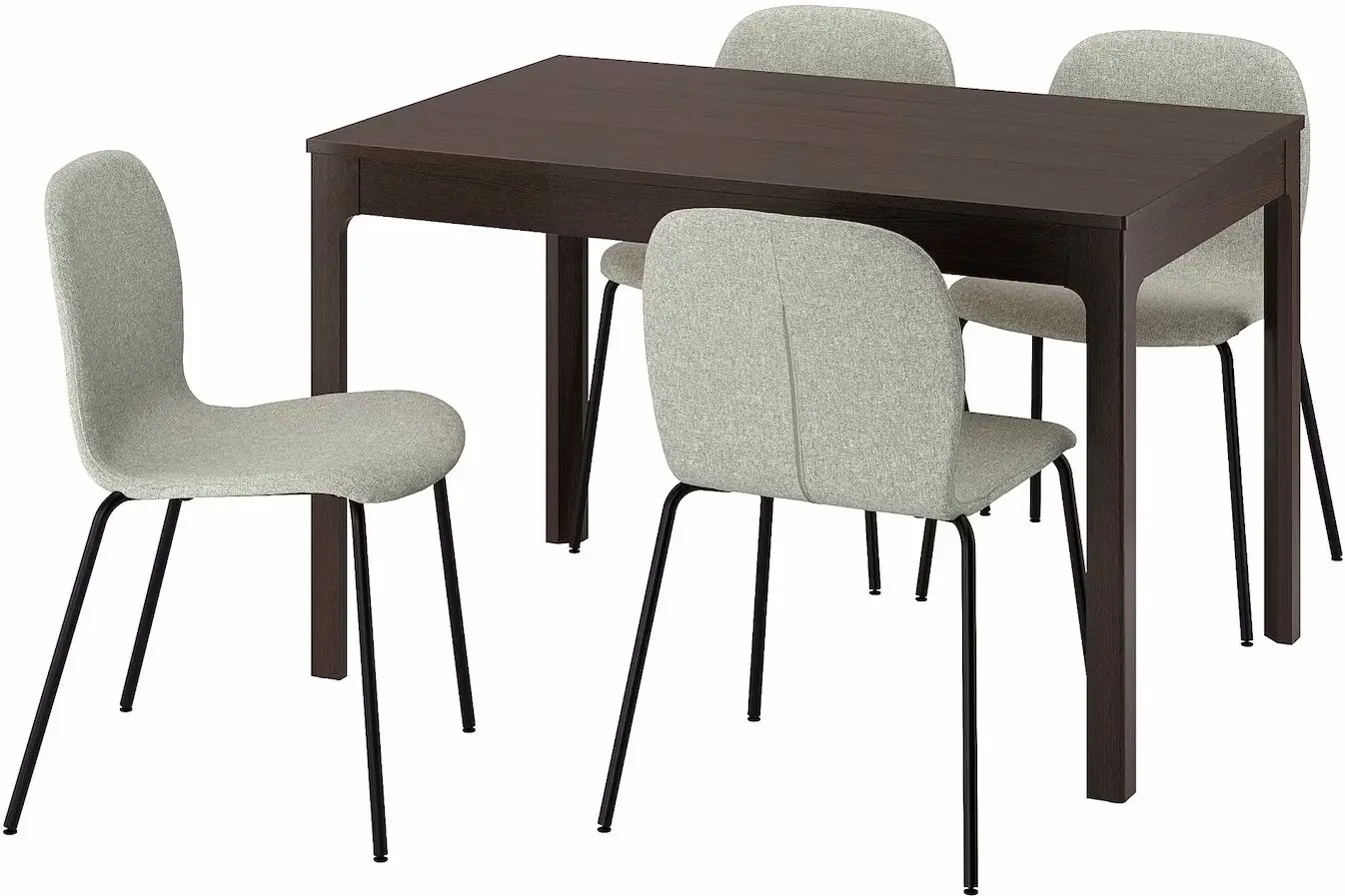 Set masa scaune Ikea Ekedalen/Karlpetter/Gunnared 120/180cm 1+4 (Maro inchis/Verde deschis/Negru) - 2