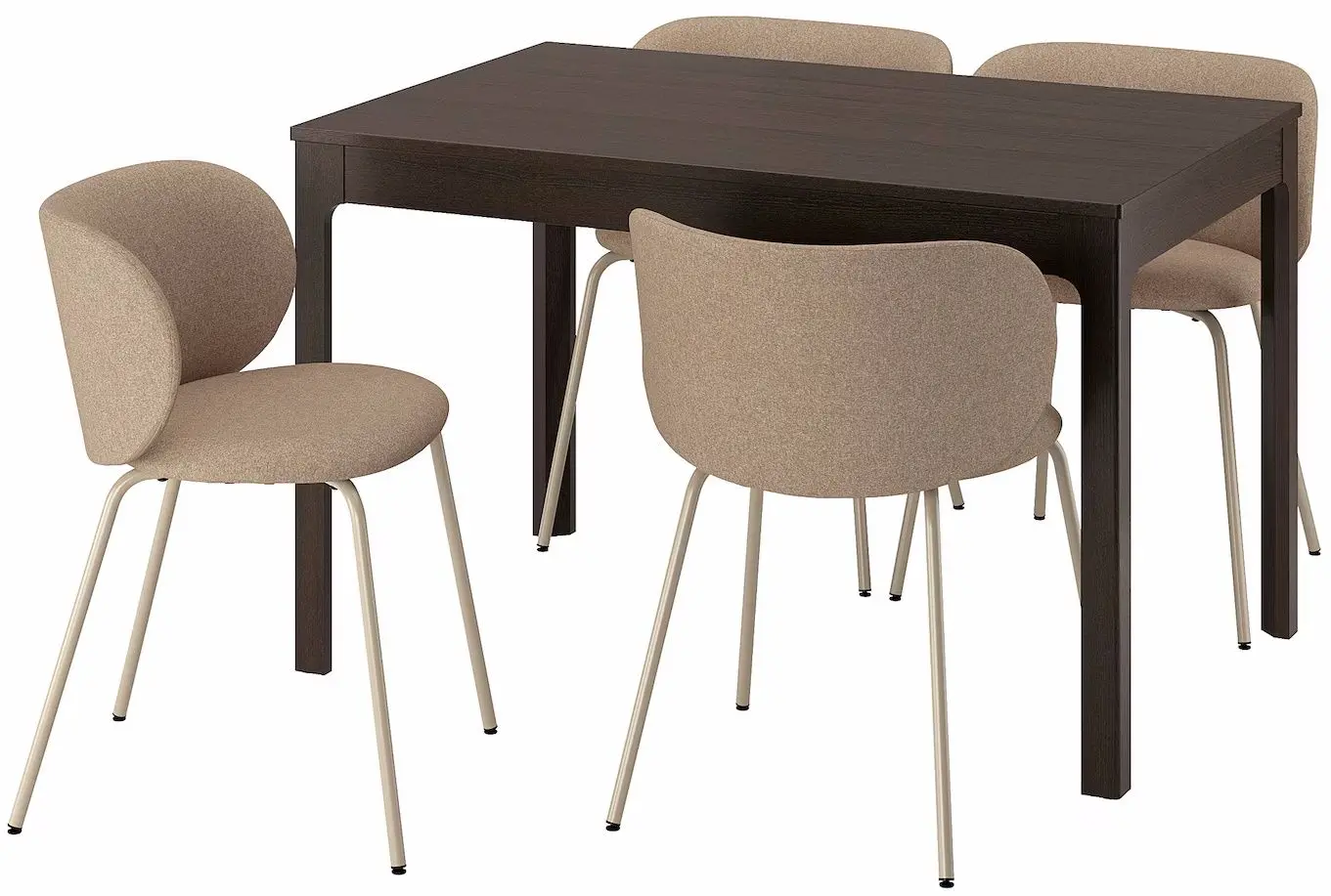 Обеденный набор Ikea Ekedalen/Krylbo/Tonerud 120/180см 1+4 (Темно-коричневый/Темно-бежевый) - 2