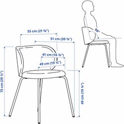 Set masa scaune Ikea Ekedalen/Krylbo/Tonerud 80/120cm 1+2 (Alb/Albastru) Thumb