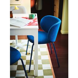 Set masa scaune Ikea Ekedalen/Krylbo/Tonerud 80/120cm 1+2 (Alb/Albastru) Thumb