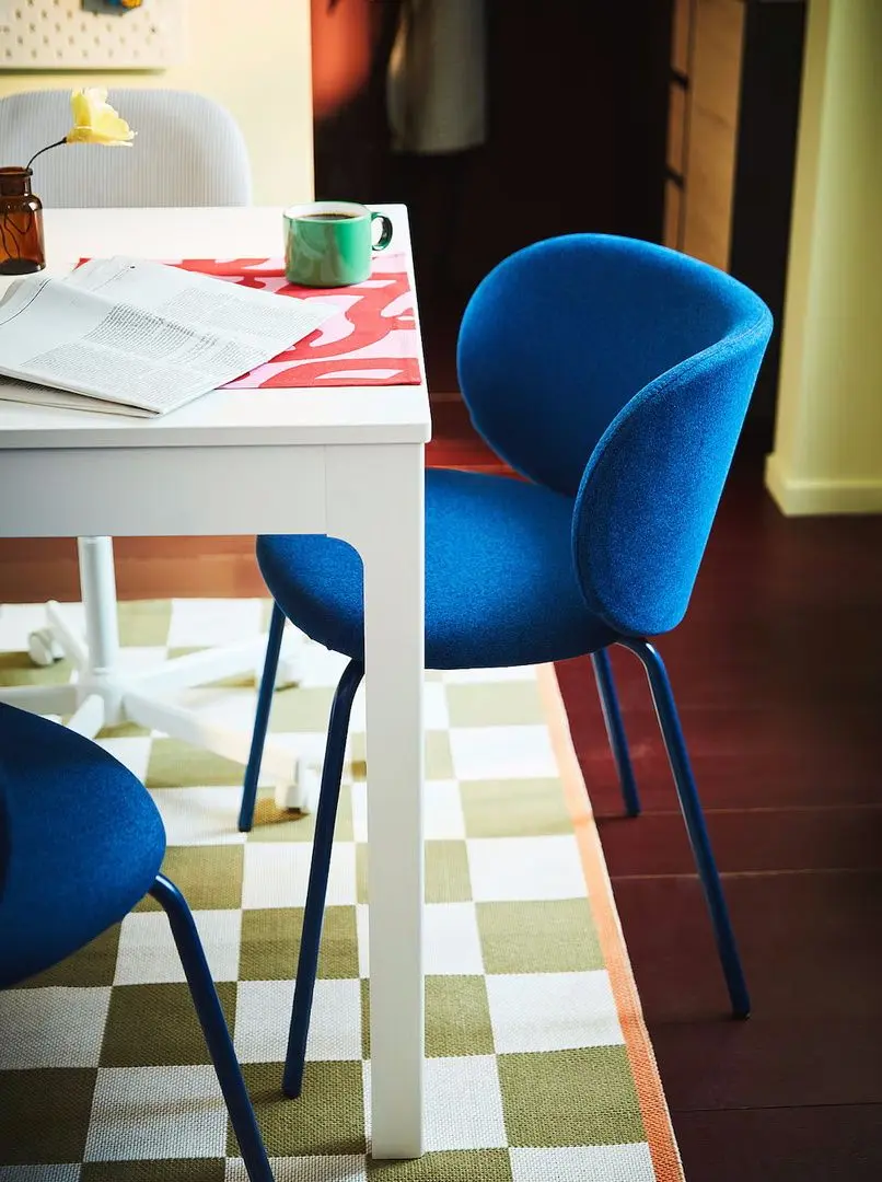 Set masa scaune Ikea Ekedalen/Krylbo/Tonerud 80/120cm 1+2 (Alb/Albastru)