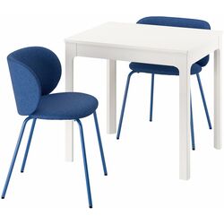 Set masa scaune Ikea Ekedalen/Krylbo/Tonerud 80/120cm 1+2 (Alb/Albastru) Thumb