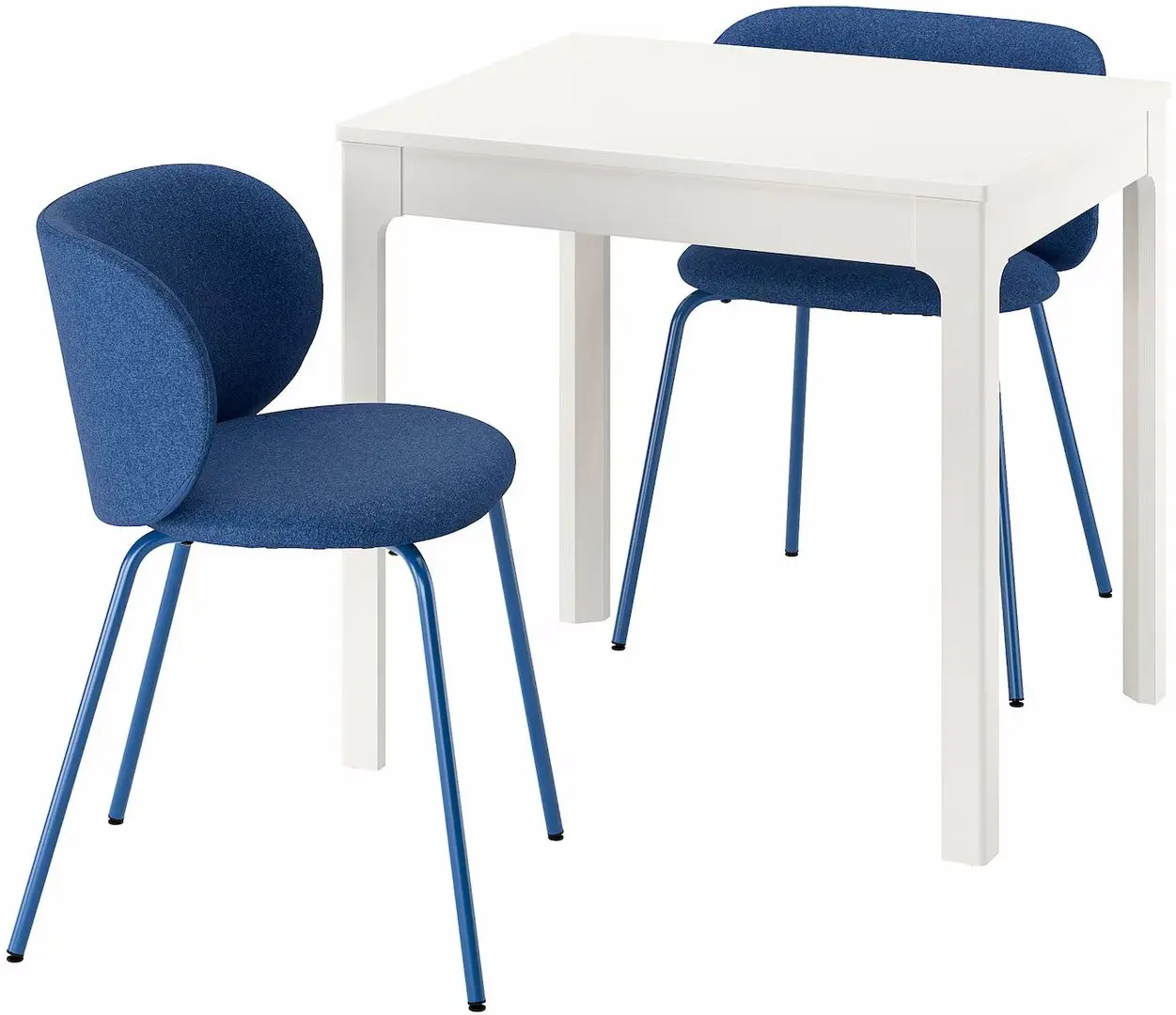 Set masa scaune Ikea Ekedalen/Krylbo/Tonerud 80/120cm 1+2 (Alb/Albastru)